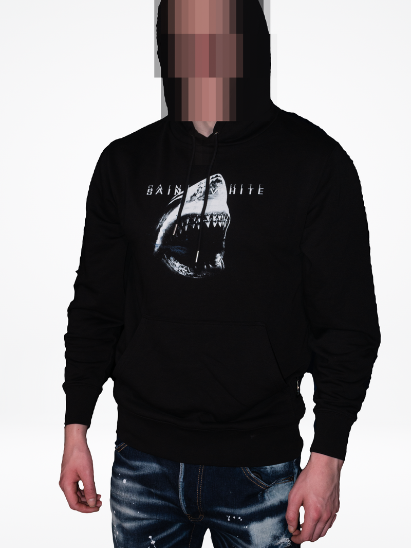 'Saint White' Jaws Artwork Hooded Sweatshirt