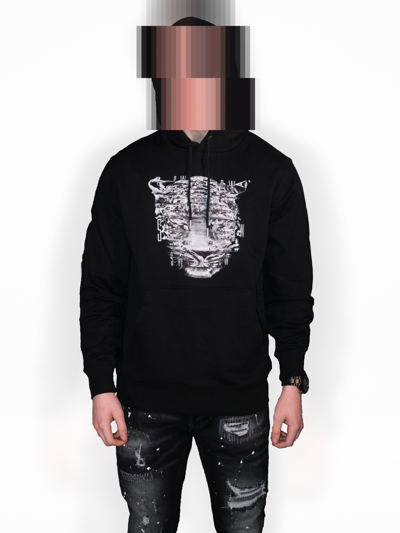 'SW' Cheetah Artwork Hooded Sweatshirt