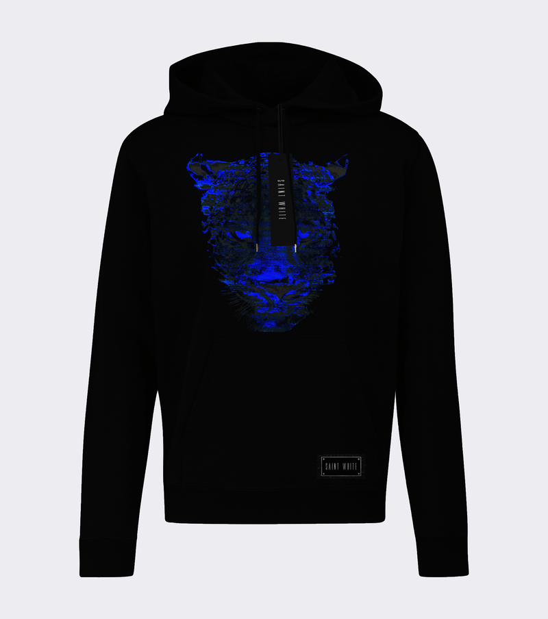 'SW' Cheetah Ultra-Marine Blue Artwork Hooded Sweatshirt (1of1)